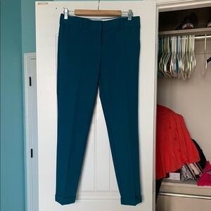 Ann Taylor Loft Slim Pants Teal 2 cuffed work